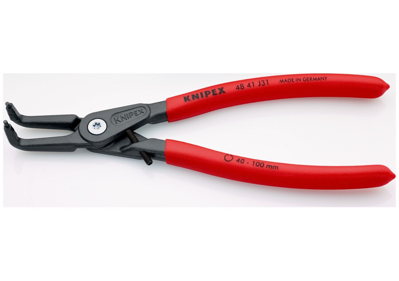 Pince circlips intérieurs de 40 à 100mm + vis de réglage - 210mm 90° Gaines PVC - Knipex - 4841J31