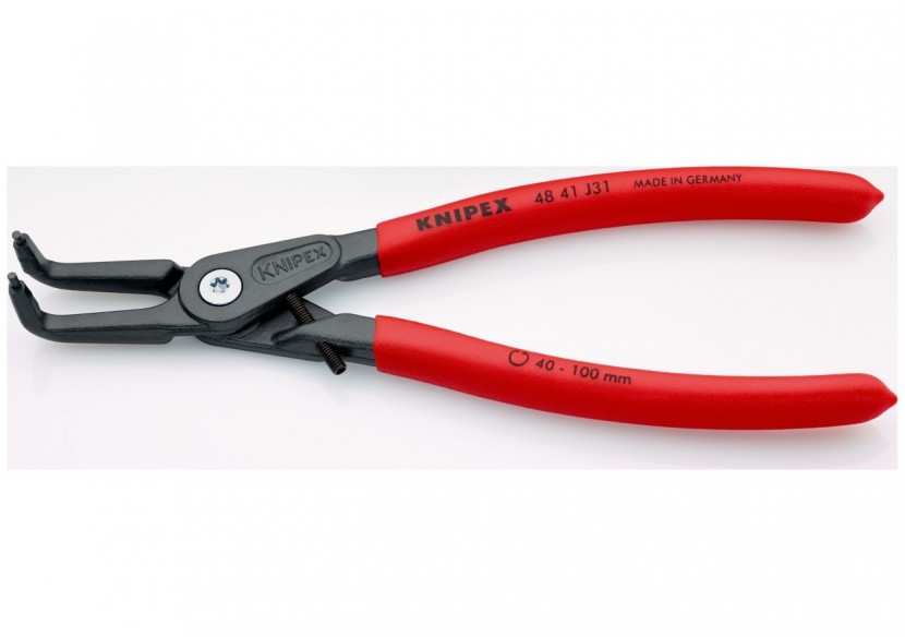 Pince circlips intérieurs de 40 à 100mm + vis de réglage - 210mm 90° Gaines PVC - Knipex - 4841J31