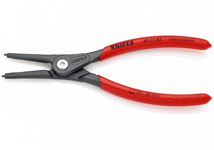 Pince de précision pour circlips extérieurs de 19 à 60mm - 180mm - Gainage PVC - Knipex - 4911A2
