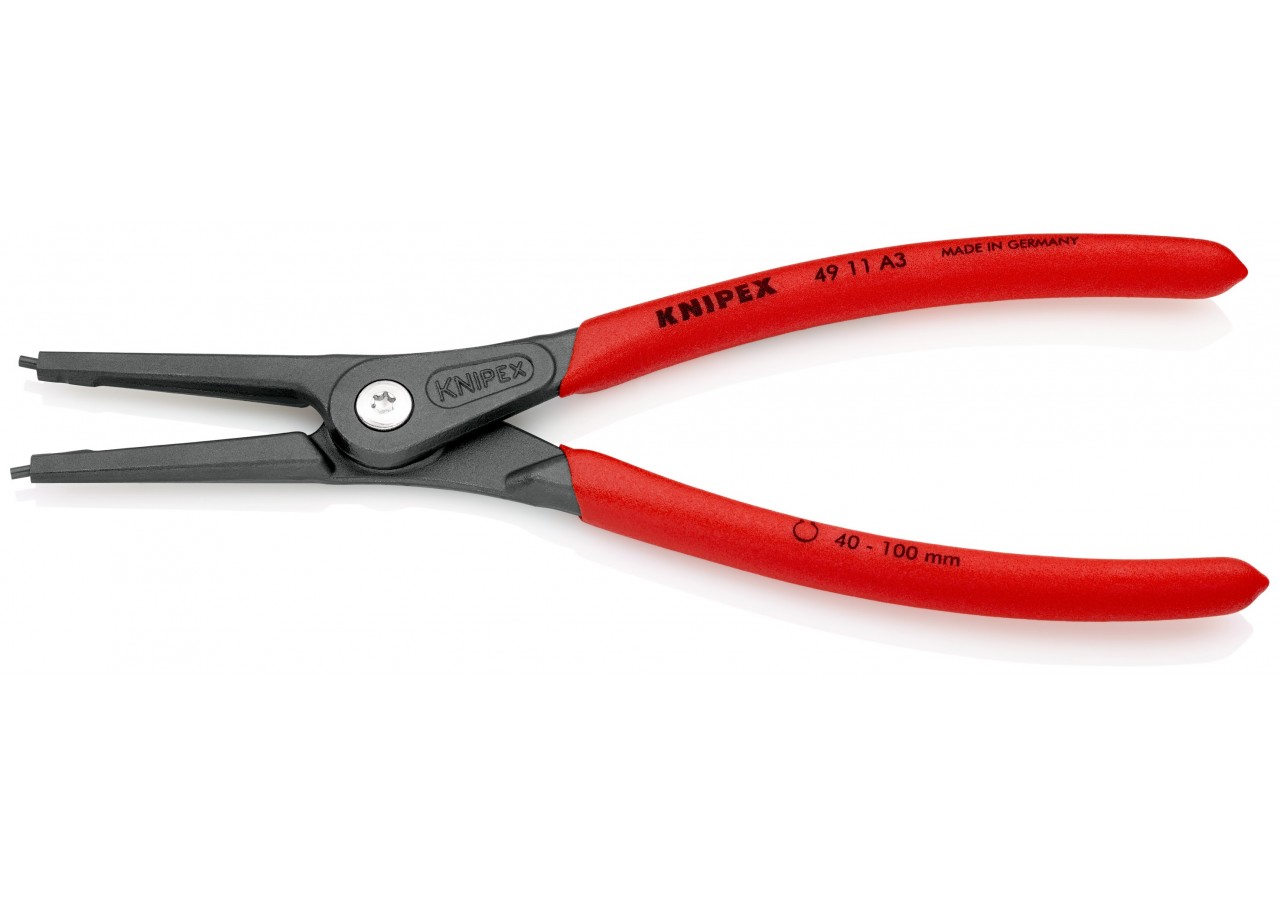 Pince de précision pour circlips extérieurs de 40 à 100mm - 225mm - Gainage PVC - Knipex - 4911A3