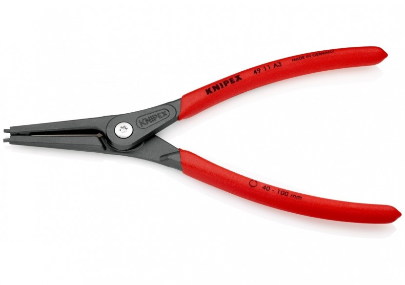 Pince de précision pour circlips extérieurs de 40 à 100mm - 225mm - Gainage PVC - Knipex - 4911A3