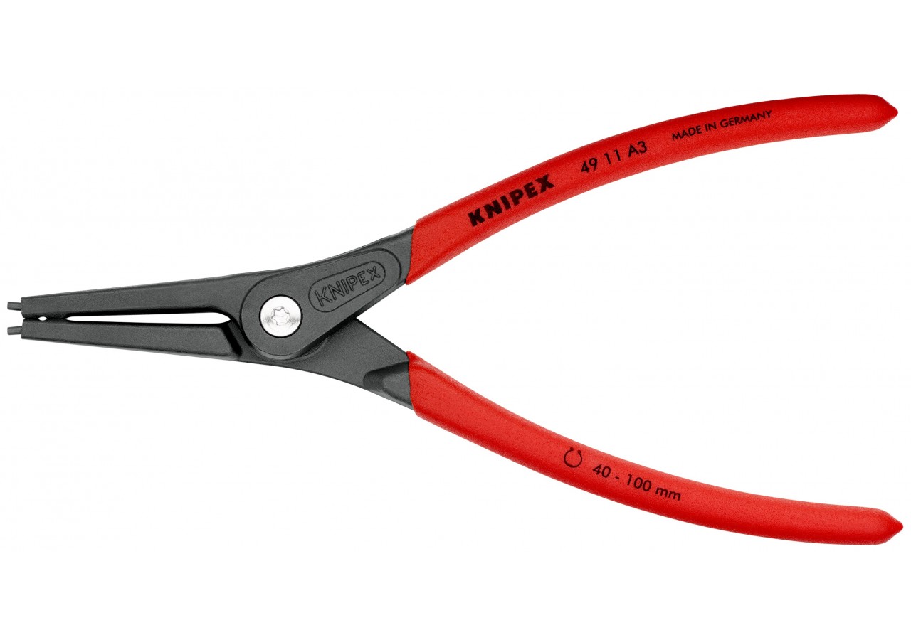 Pince de précision pour circlips extérieurs de 40 à 100mm - 225mm - Gainage PVC - Knipex - 4911A3