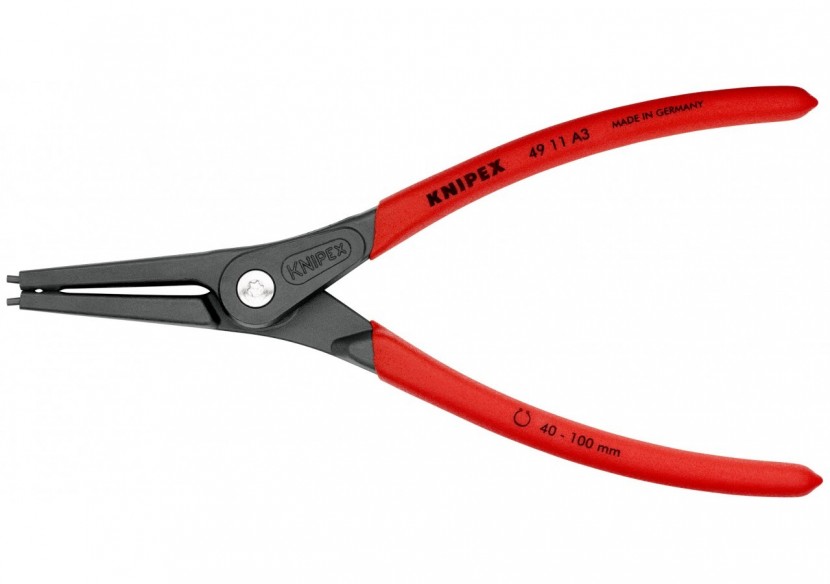 Pince de précision pour circlips extérieurs de 40 à 100mm - 225mm - Gainage PVC - Knipex - 4911A3
