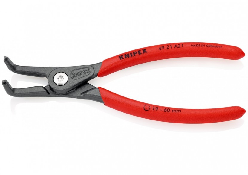 Pince de précision pour circlips extérieurs de 19 à 60mm - 165mm 90°- Gaines PVC - Knipex - 4921A21