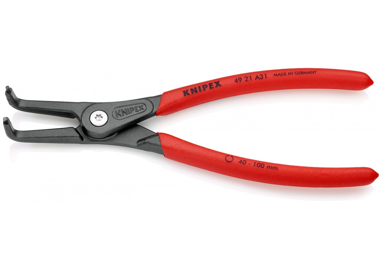 Pince de précision circlips extérieurs de 40 à 100mm - 210mm 90° - Gainage PVC - Knipex - 4921A31