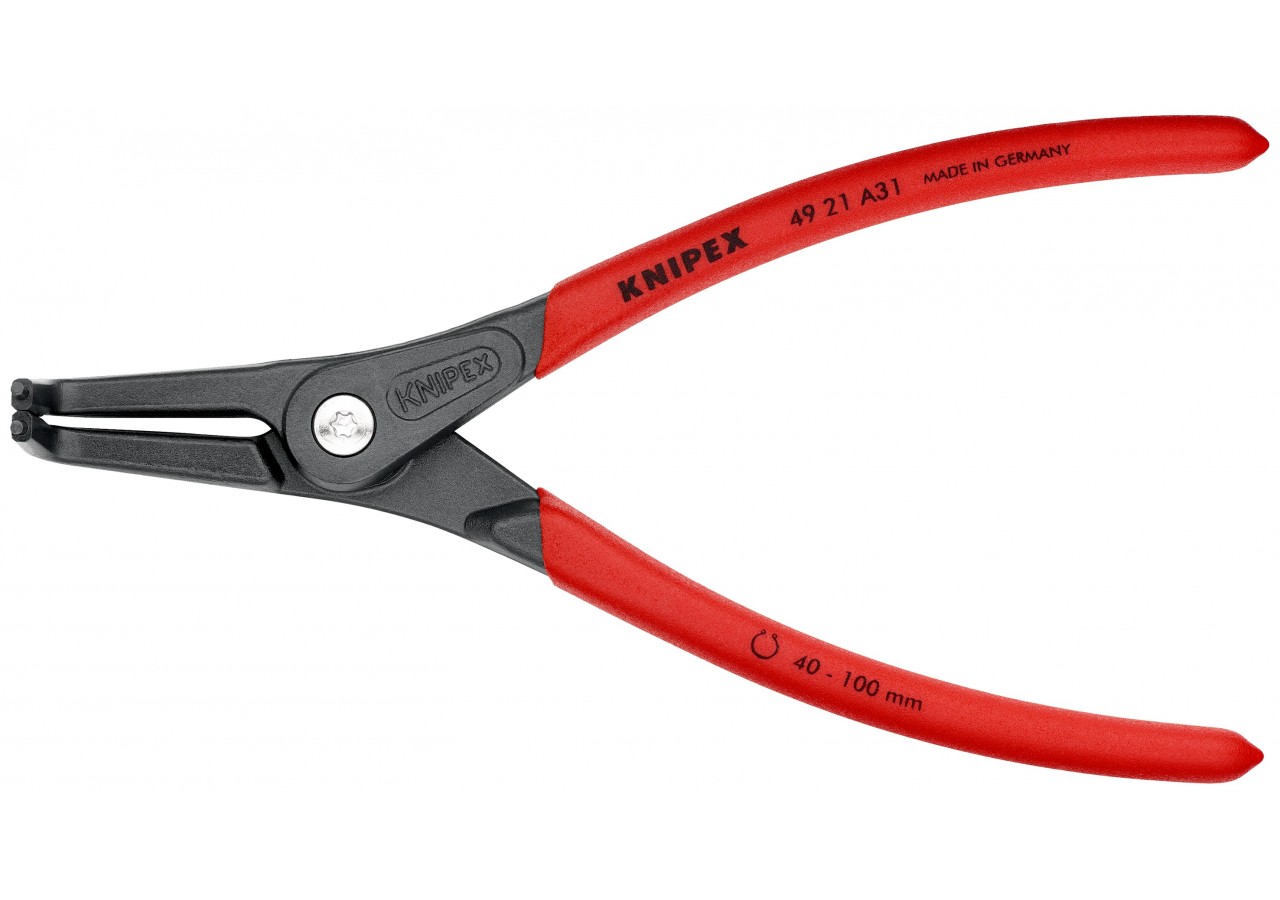 Pince de précision circlips extérieurs de 40 à 100mm - 210mm 90° - Gainage PVC - Knipex - 4921A31