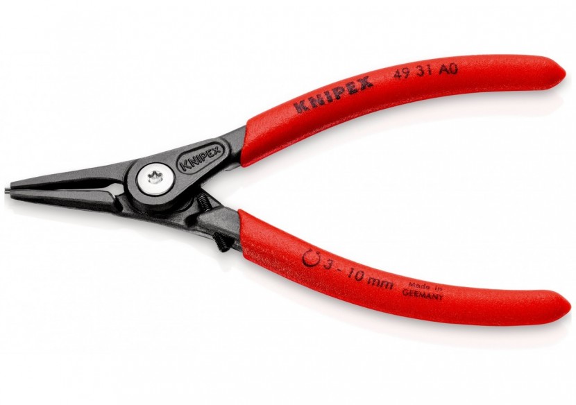 Pince circlips extérieurs de 3 à 10mm + vis de réglage - 140mm - Gainage PVC - Knipex - 4931A0