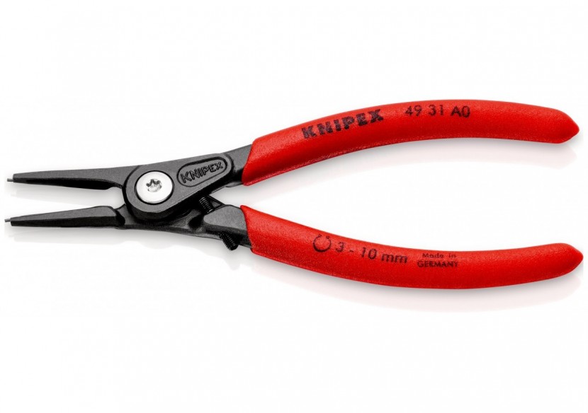 Pince circlips extérieurs de 3 à 10mm + vis de réglage - 140mm - Gainage PVC - Knipex - 4931A0