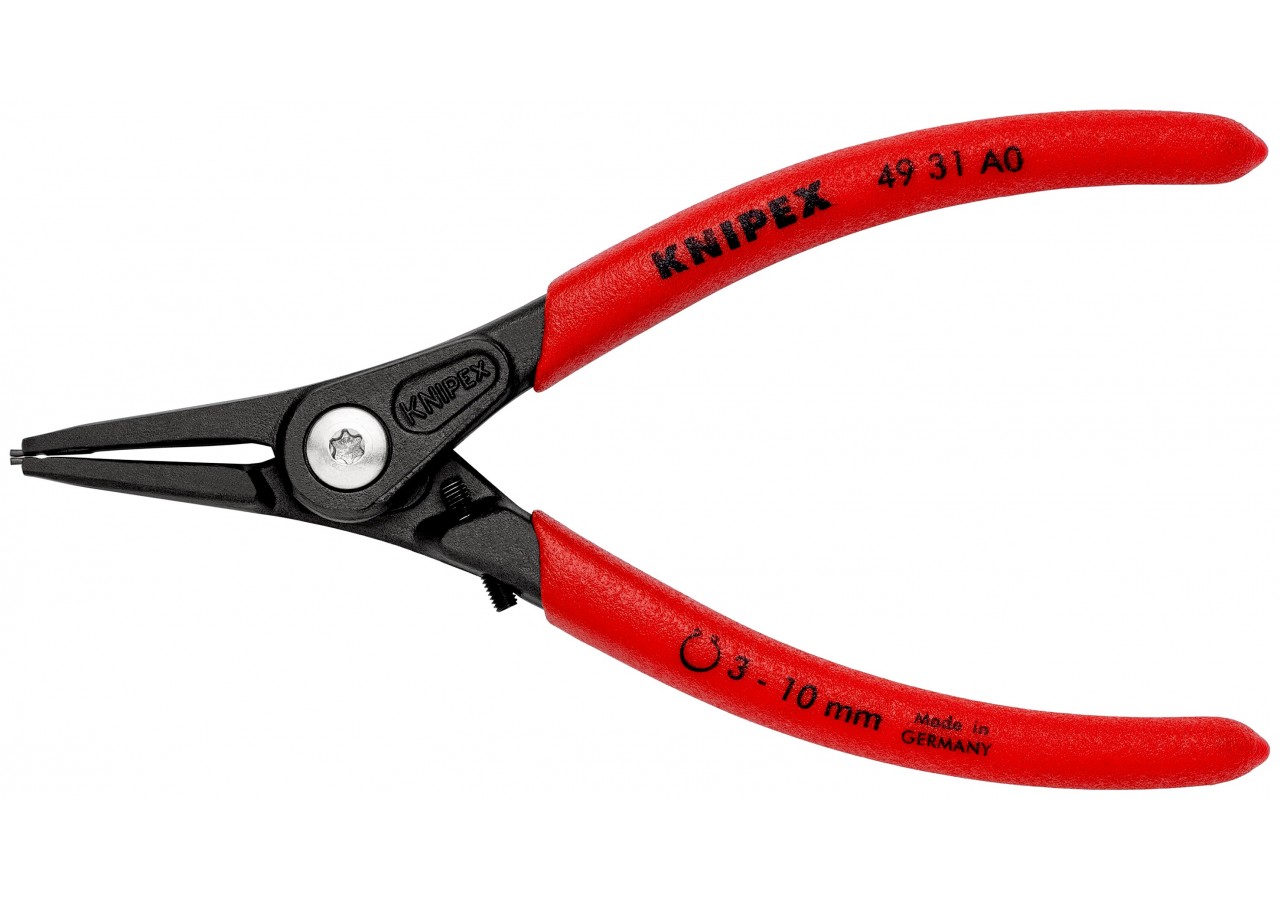 Pince circlips extérieurs de 3 à 10mm + vis de réglage - 140mm - Gainage PVC - Knipex - 4931A0