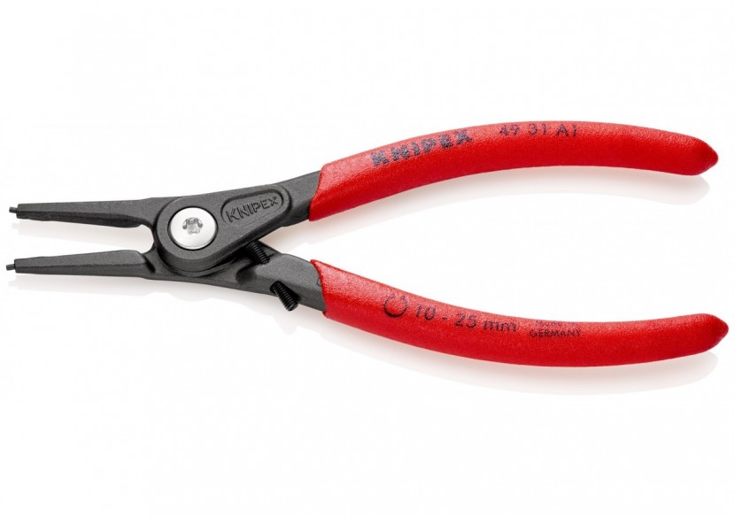 Pince circlips extérieurs de 10 à 25mm + vis de réglage - 140mm - Gainage PVC - Knipex - 4931A1