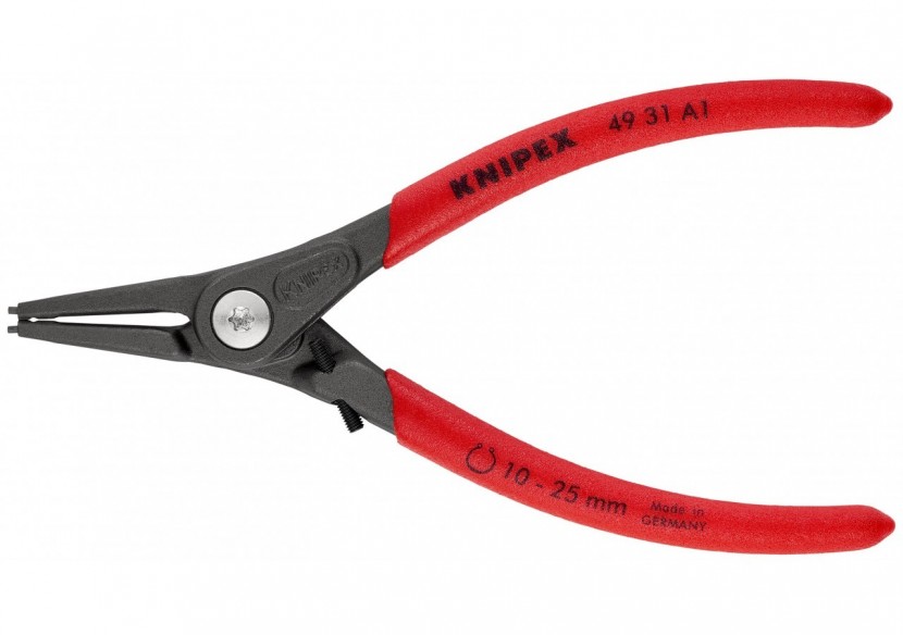 Pince circlips extérieurs de 10 à 25mm + vis de réglage - 140mm - Gainage PVC - Knipex - 4931A1