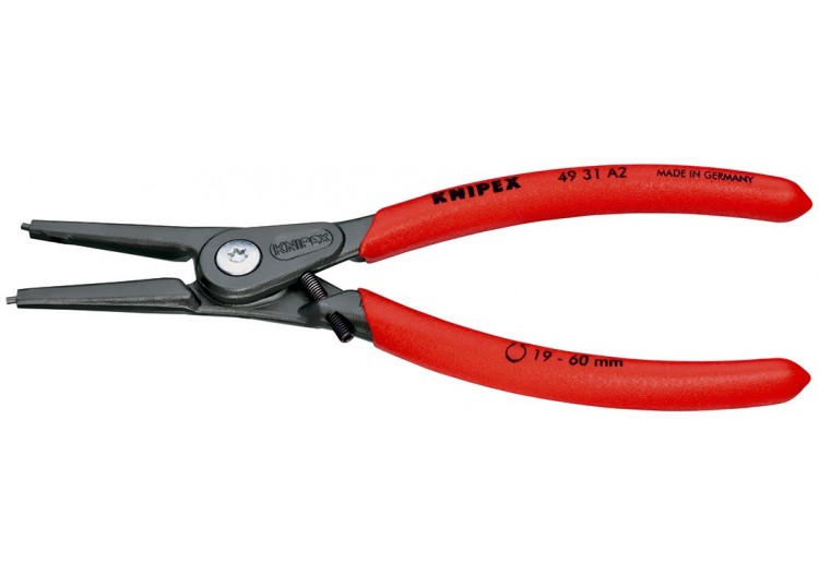 Pince circlips extérieurs de 19 à 60mm + vis de réglage - 180mm - Gainage PVC - Knipex - 4931A2