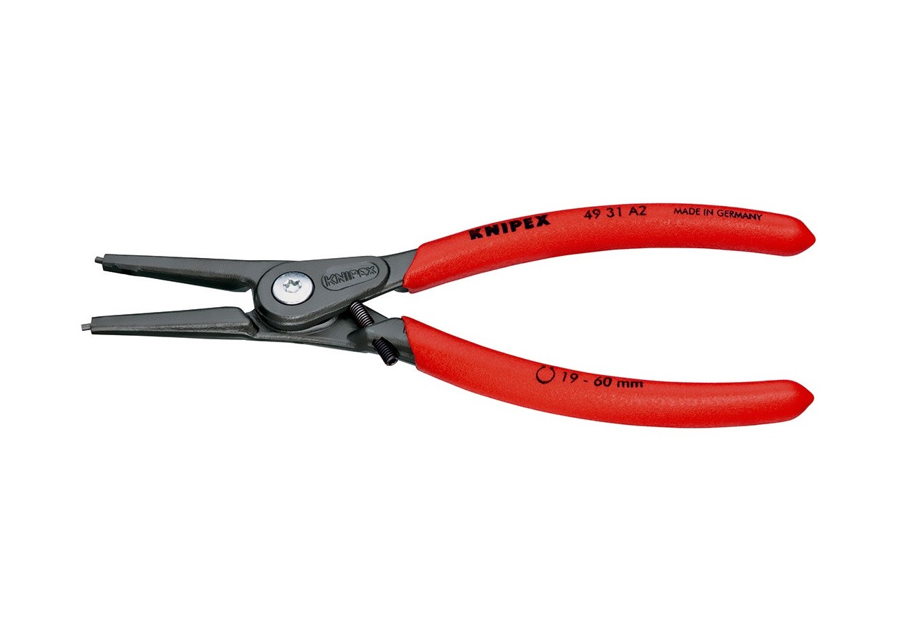 Pince circlips extérieurs de 19 à 60mm + vis de réglage - 180mm - Gainage PVC - Knipex - 4931A2