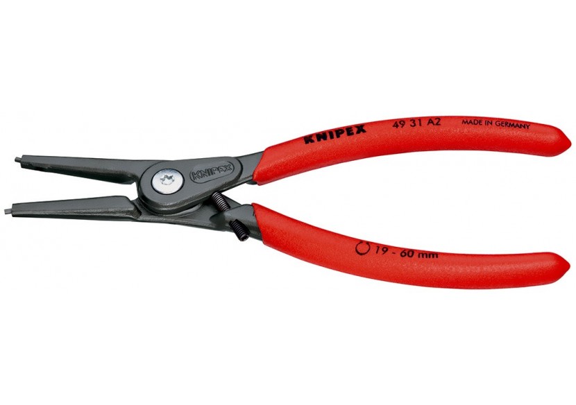 Pince circlips extérieurs de 19 à 60mm + vis de réglage - 180mm - Gainage PVC - Knipex - 4931A2