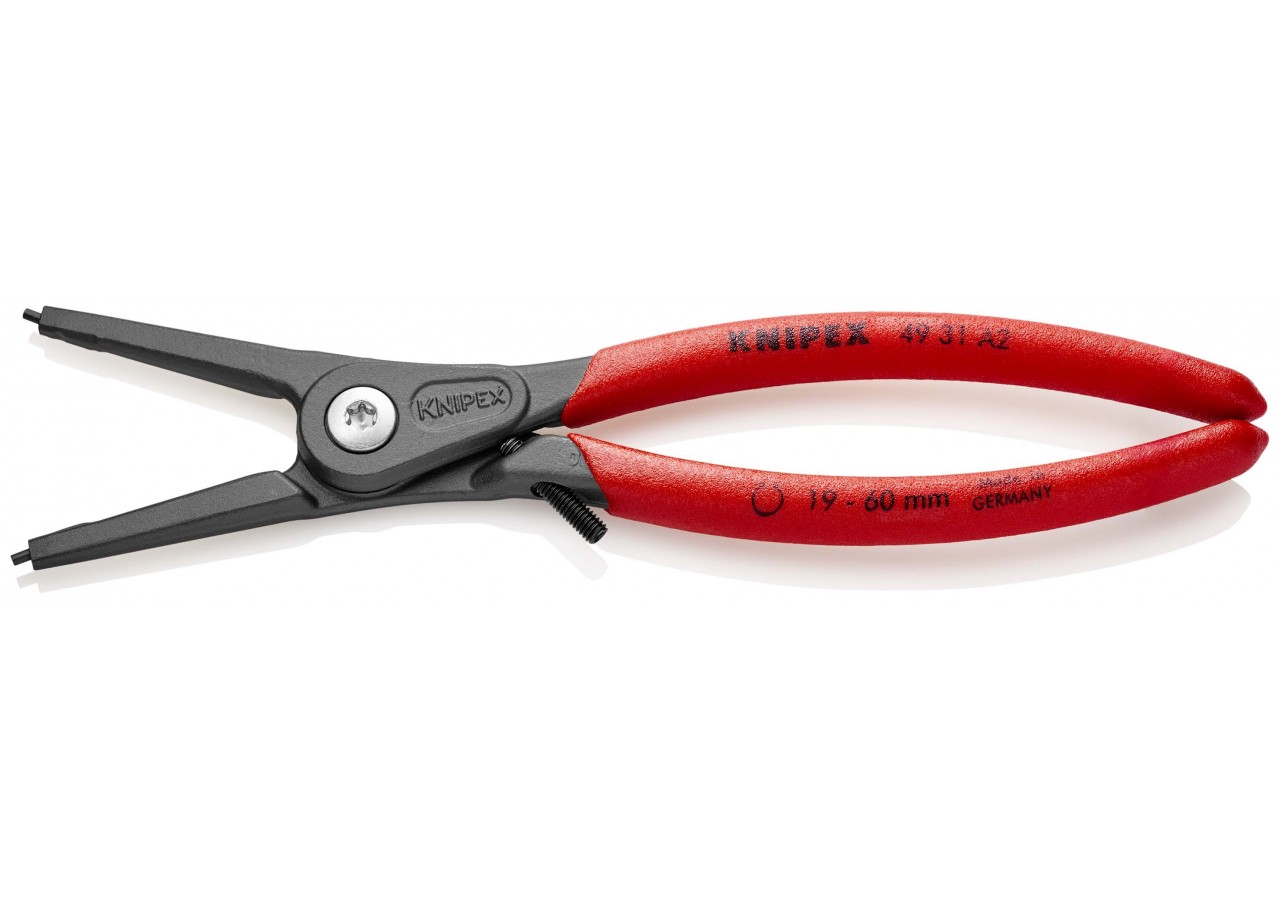 Pince circlips extérieurs de 19 à 60mm + vis de réglage - 180mm - Gainage PVC - Knipex - 4931A2