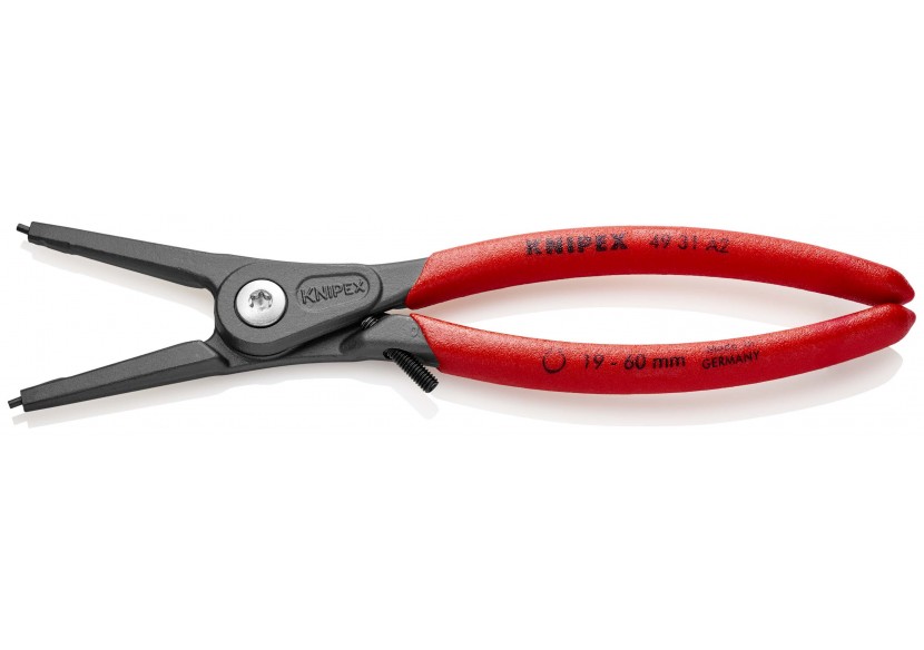 Pince circlips extérieurs de 19 à 60mm + vis de réglage - 180mm - Gainage PVC - Knipex - 4931A2