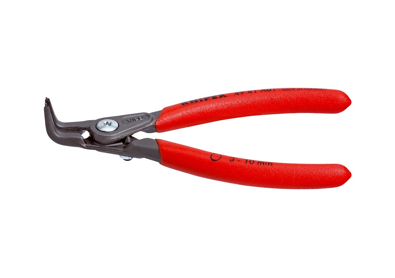 Pince circlips extérieurs de 3 à 10mm + vis de réglage - 130mm 90° - Gainage PVC - Knipex - 4941A01