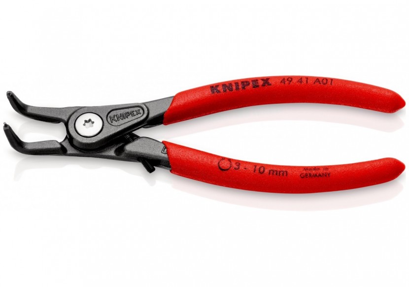 Pince circlips extérieurs de 3 à 10mm + vis de réglage - 130mm 90° - Gainage PVC - Knipex - 4941A01