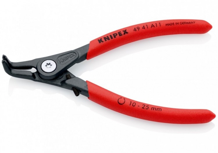 Pince circlips extérieurs de 10 à 25mm + vis de réglage - 130mm 90°- Gainage PVC - Knipex - 4941A11