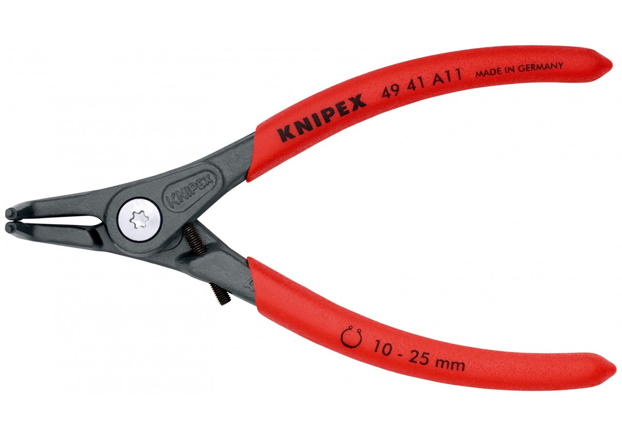 Pince circlips extérieurs de 10 à 25mm + vis de réglage - 130mm 90°- Gainage PVC - Knipex - 4941A11