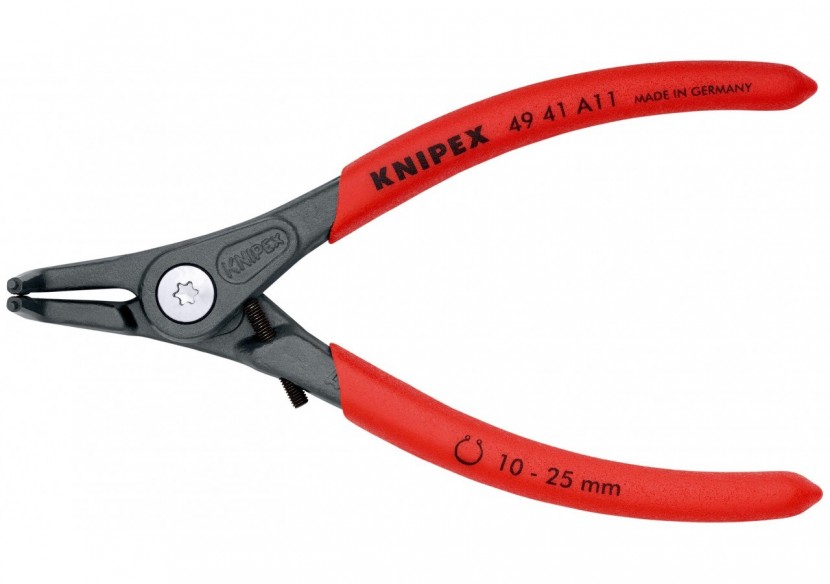 Pince circlips extérieurs de 10 à 25mm + vis de réglage - 130mm 90°- Gainage PVC - Knipex - 4941A11