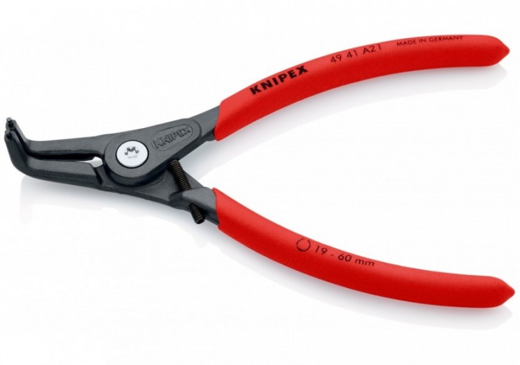 Pince circlips extérieurs de 19 à 60mm + vis de réglage -165mm 90° - Gainage PVC - Knipex - 4941A21