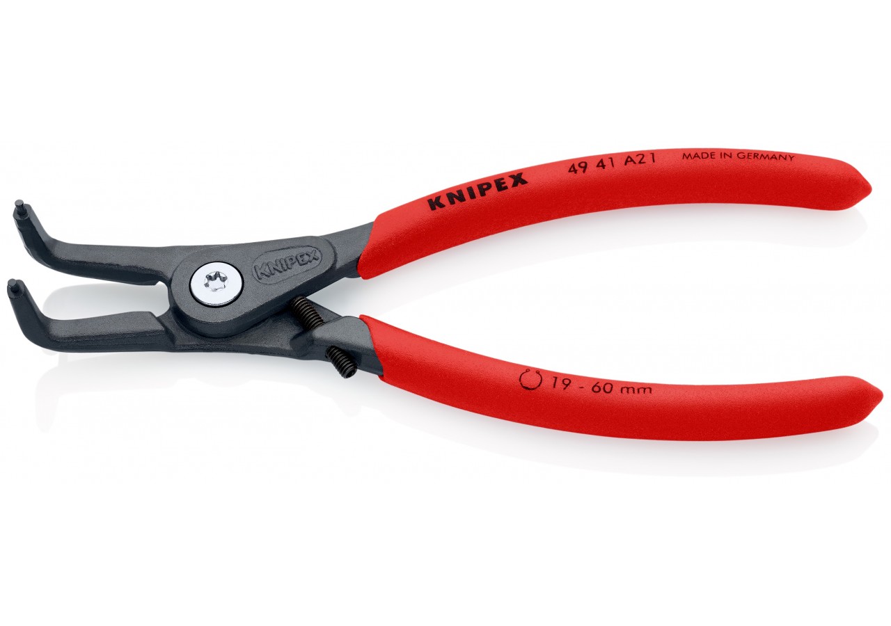 Pince circlips extérieurs de 19 à 60mm + vis de réglage -165mm 90° - Gainage PVC - Knipex - 4941A21