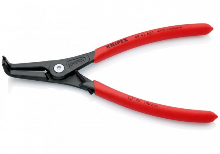 Pince circlips extérieurs de 40 à 100mm + vis de réglage -210mm 90° Gainage PVC - Knipex - 4941A31