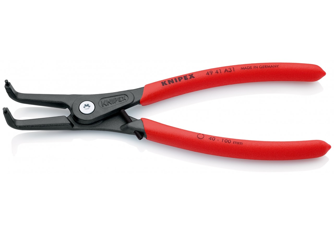 Pince circlips extérieurs de 40 à 100mm + vis de réglage -210mm 90° Gainage PVC - Knipex - 4941A31