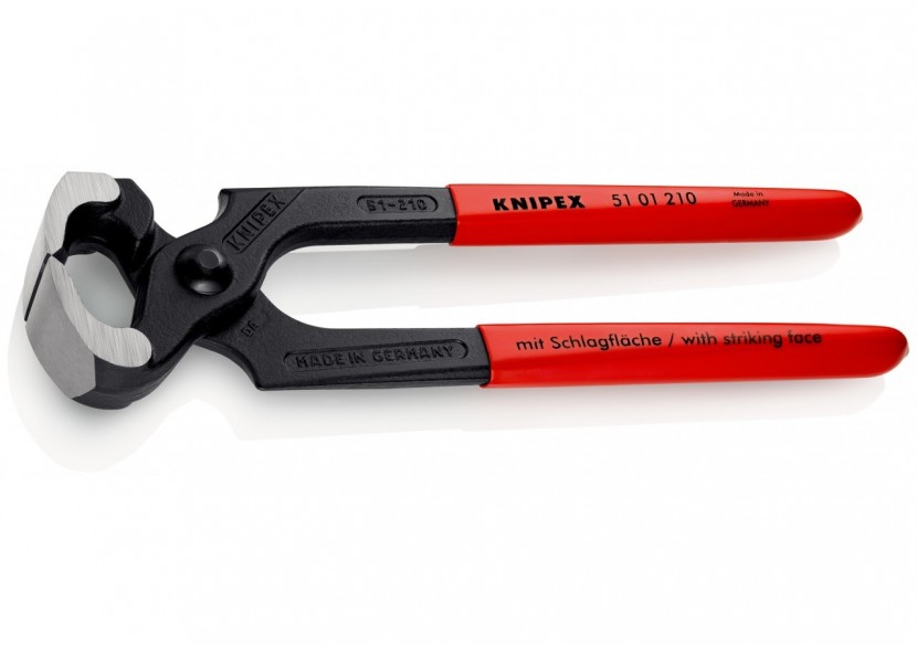 Tenaille marteau 210mm - Gainage PVC, tête polie - 60 HRC - Knipex - 5101210