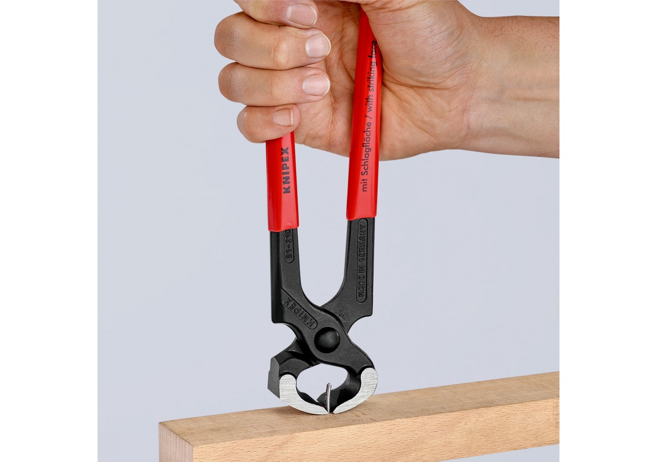 Tenaille marteau 210mm - Gainage PVC, tête polie - 60 HRC - Knipex - 5101210