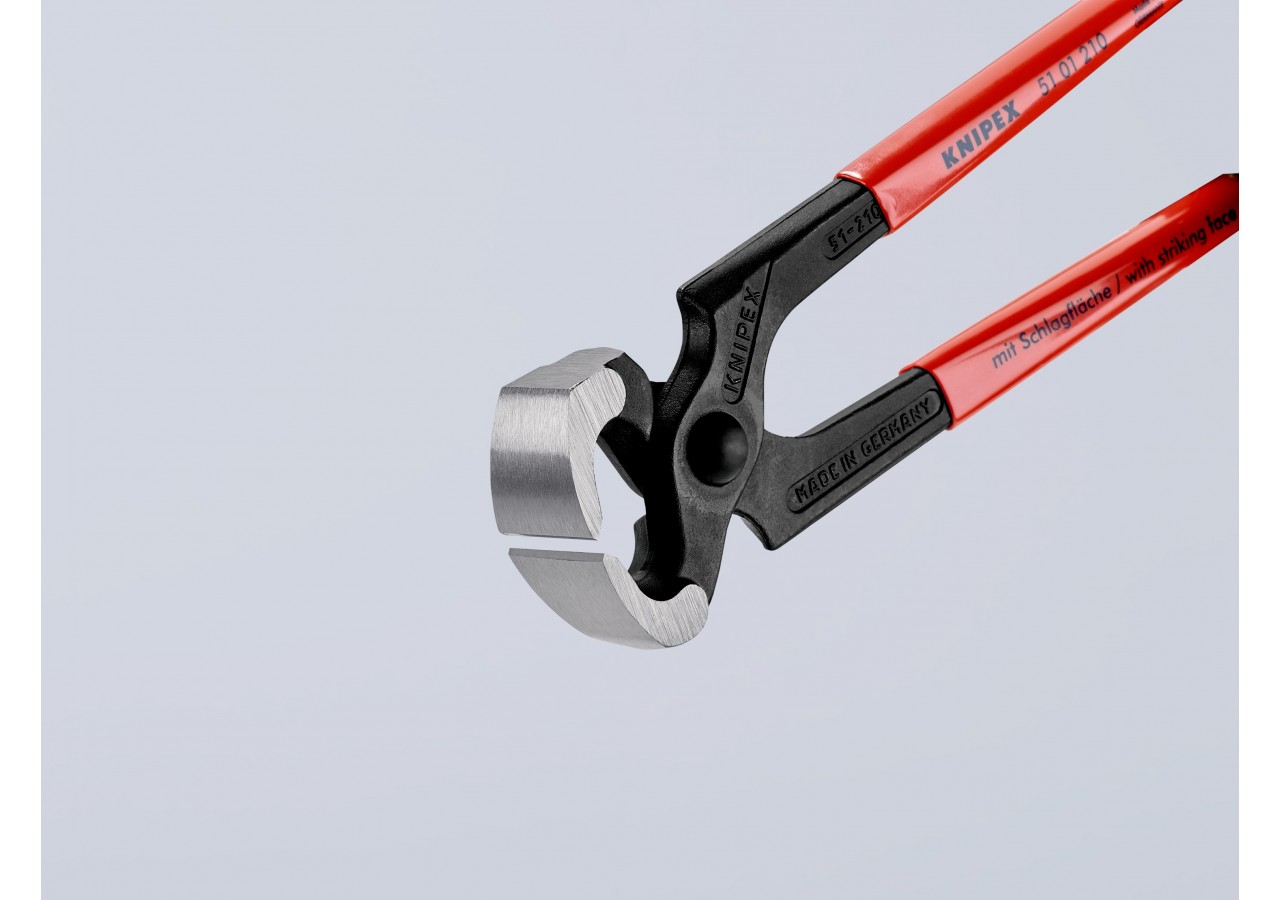 Tenaille marteau 210mm - Gainage PVC, tête polie - 60 HRC - Knipex - 5101210