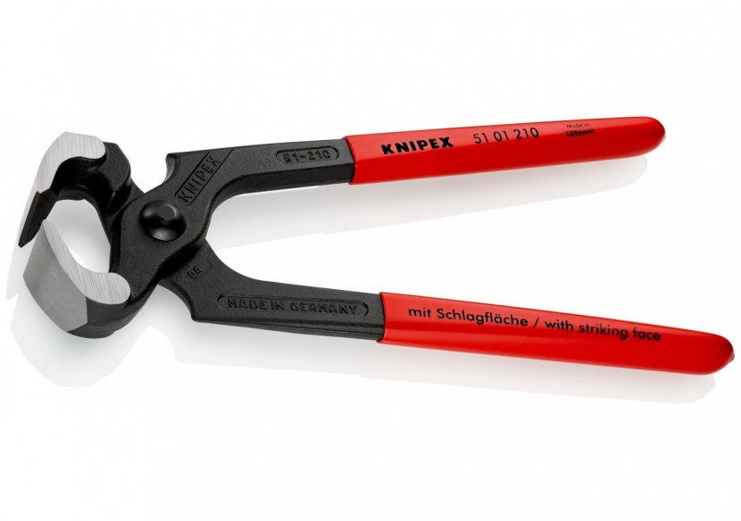Tenaille marteau 210mm - Gainage PVC, tête polie - 60 HRC - Knipex - 5101210