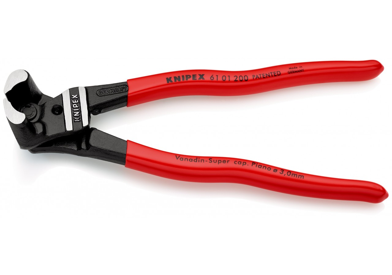 Pince coupante de devant démultipliée pour boulons 200mm - Gainage PVC - 64HRC - Knipex - 6101200