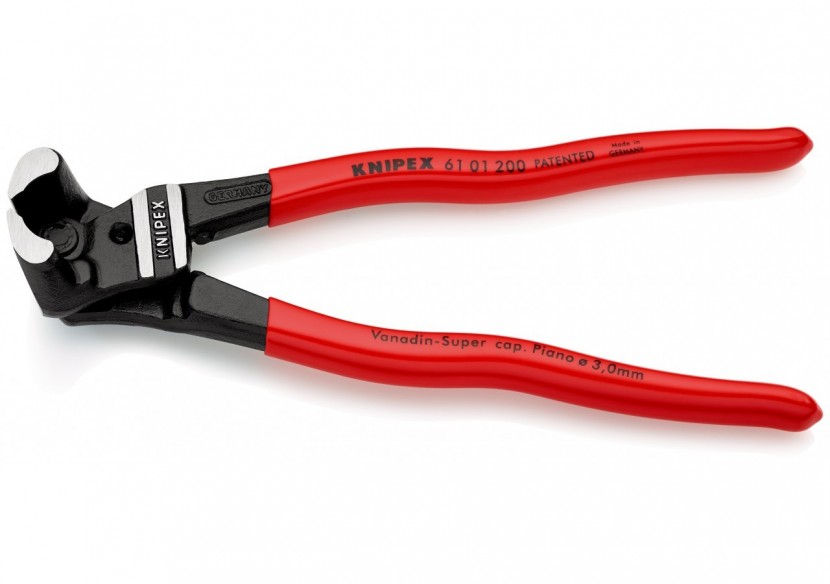 Pince coupante de devant démultipliée pour boulons 200mm - Gainage PVC - 64HRC - Knipex - 6101200