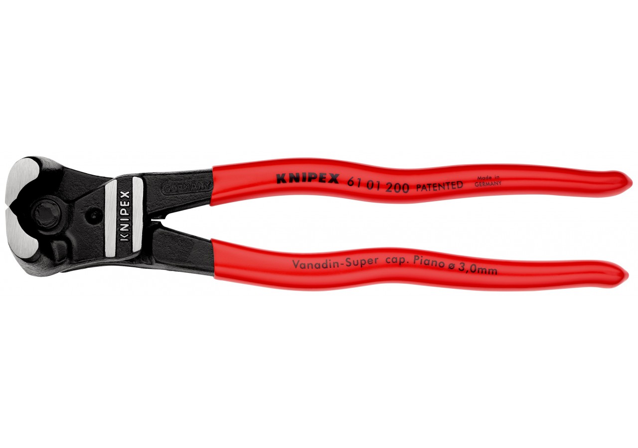 Pince coupante de devant démultipliée pour boulons 200mm - Gainage PVC - 64HRC - Knipex - 6101200