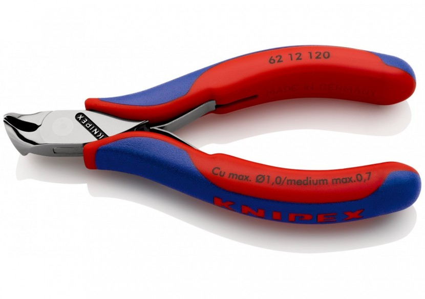 Pince coupante de devant oblique pour l'électronique 120mm 15° - Bi-matiére - Knipex - 6212120