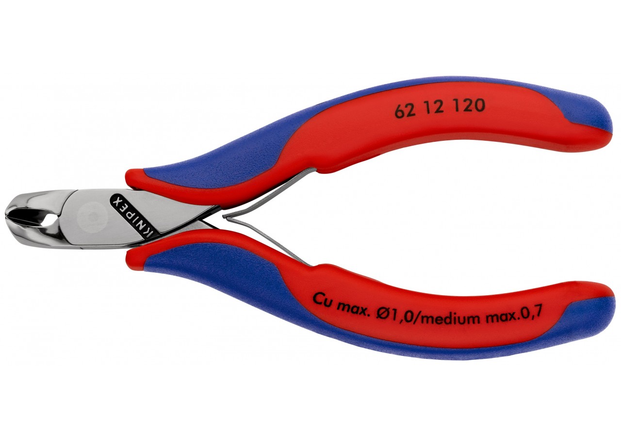 Pince coupante de devant oblique pour l'électronique 120mm 15° - Bi-matiére - Knipex - 6212120