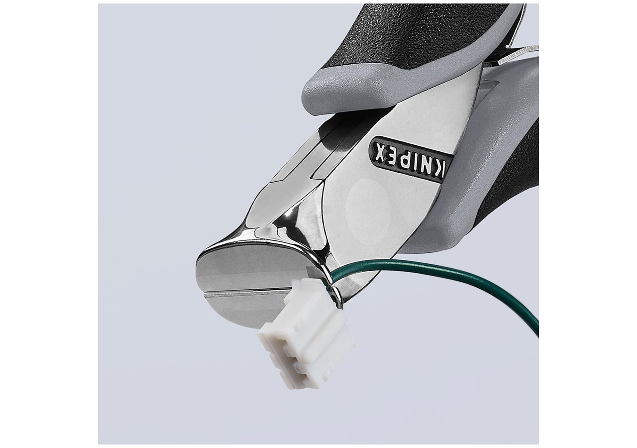 Pince coupante de devant sans biseau pour l'électronique 115mm - Bi-matière ESD - Knipex - 6402115ESD
