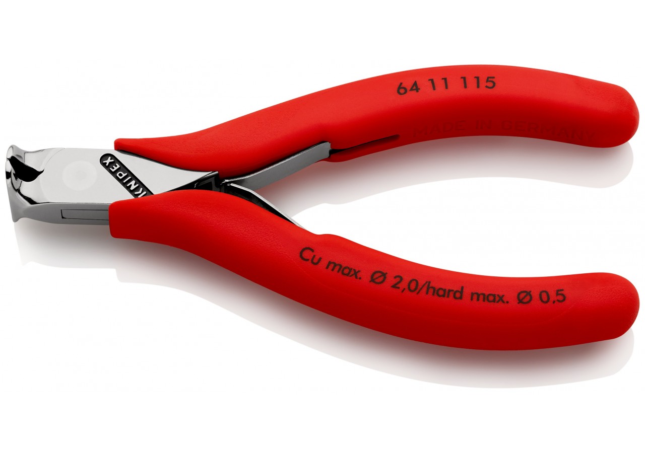 Pince coupante de devant sans biseau pour l'électronique 115mm 90° -Bi-matière - Knipex - 6411115