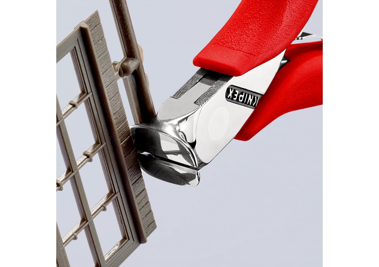 Pince coupante de devant sans biseau pour l'électronique 115mm 90° -Bi-matière - Knipex - 6411115