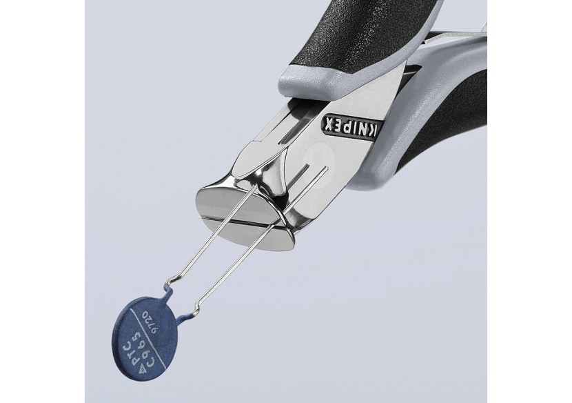 Pince coupante de devant sans biseau pour l'électronique 115mm 90°- Bi-mat. ESD - Knipex - 6412115ESD