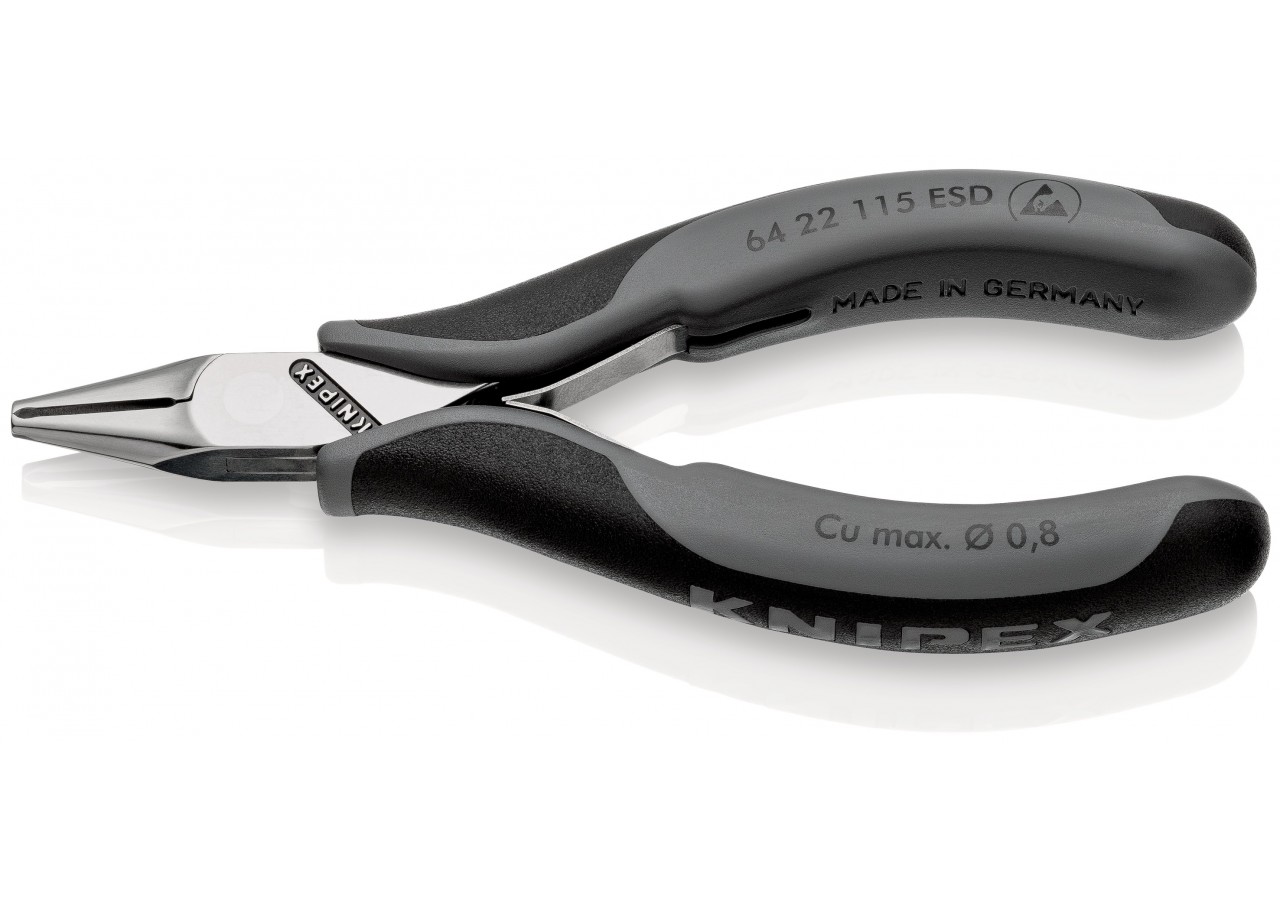 Pince coupante de devant petit biseau électronique - 115mm - Bi-matière - ESD - Knipex - 6422115ESD