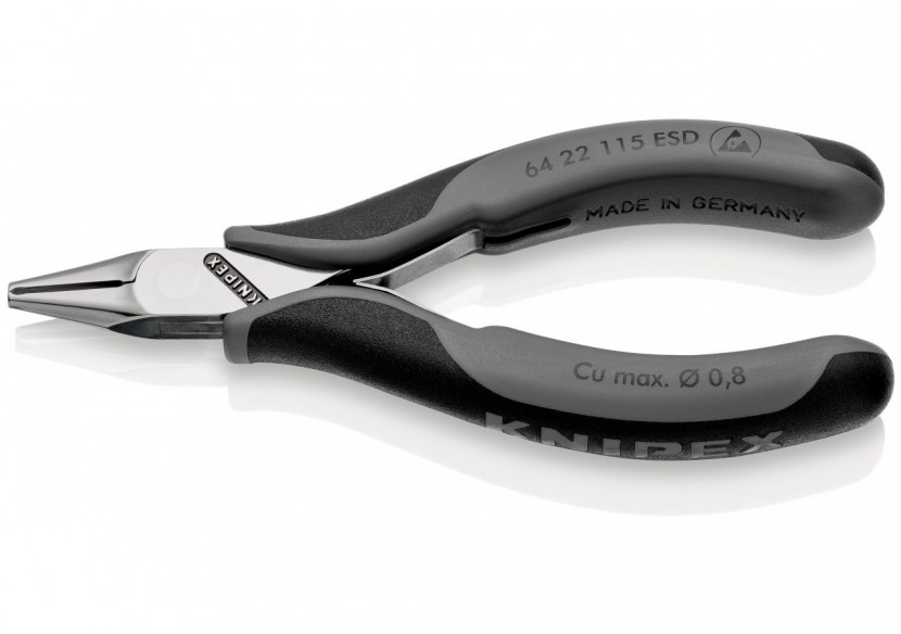 Pince coupante de devant petit biseau électronique - 115mm - Bi-matière - ESD - Knipex - 6422115ESD