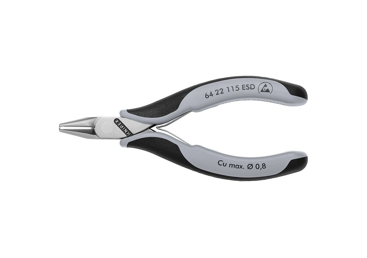 Pince coupante de devant petit biseau électronique - 115mm - Bi-matière - ESD - Knipex - 6422115ESD