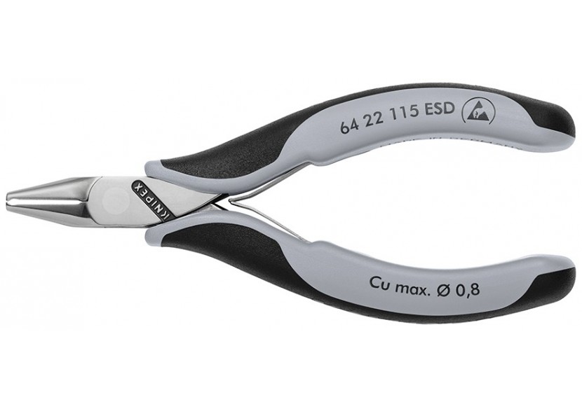 Pince coupante de devant petit biseau électronique - 115mm - Bi-matière - ESD - Knipex - 6422115ESD