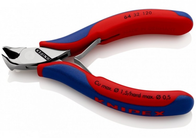Pince coupante de devant petit biseau pour l'électronique 120mm 15° - Bi-matière - Knipex - 6432120 2
