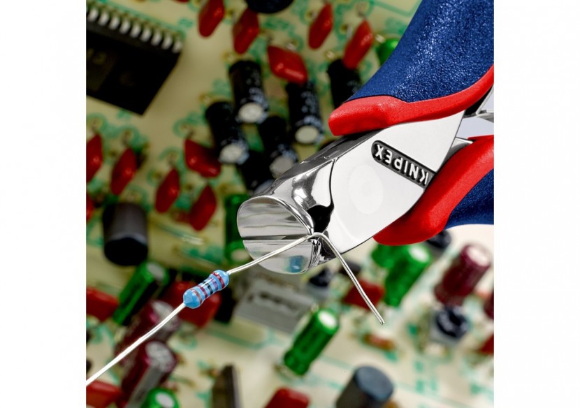 Pince coupante de devant petit biseau pour l'électronique 120mm 15° - Bi-matière - Knipex - 6432120