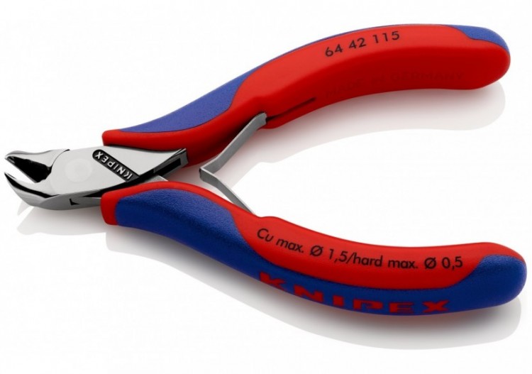 Pince coupante de devant petit biseau pour l'électronique 115mm 27° - Bi-matière - Knipex - 6442115 2