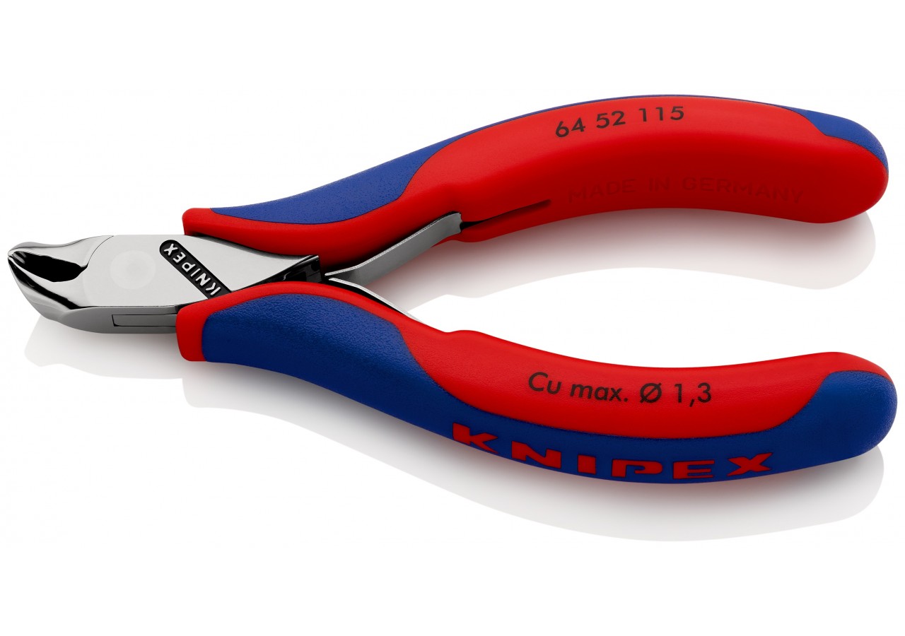 Pince coupante de devant sans biseau pour l'électronique 115mm 27° - Bi-matière - Knipex - 6452115